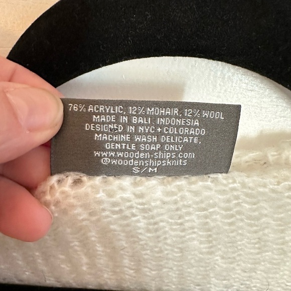 WOODEN SHIPS S/M Paola Buendia mohair wool neutral landscape boho knit sweater - Picture 5 of 12